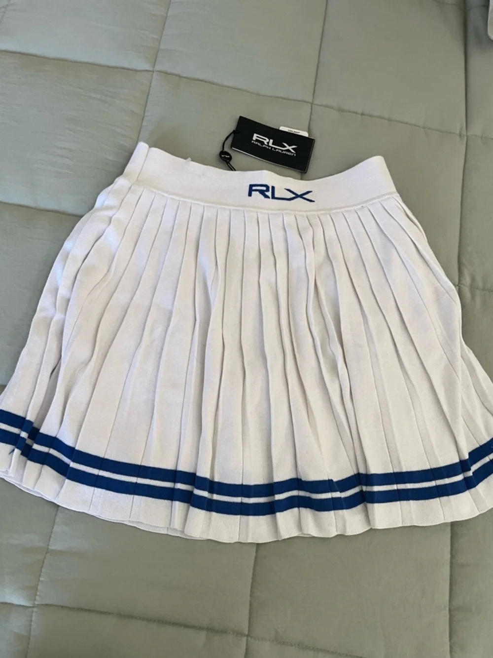 Ralph Lauren RLX Cream Pleated Tennis Skort with Blue Stripe size small - Picture 10 of 10